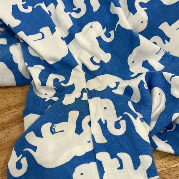 Lilly Pulitzer S Elephant Blue White 3/4‎ Sleeve Neck 100% Pima Cotton Dress - Picture 13 of 14